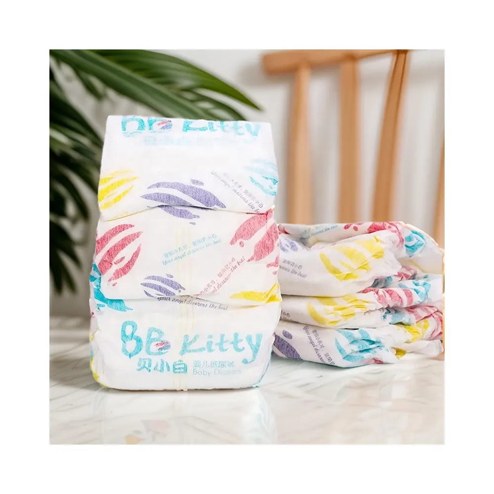 BB 키티 일본 품질 A 학년 슈퍼 Dryby Pempering Bebe 좋은 흡수 아기 기저귀 매직 테이프