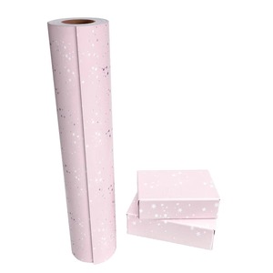 Custom Eco-Friendly Recyclable <b>Pink</b> Star Pattern Gift <b>Wrap</b> Roll Double-Sided Coated Art Paper for Gift & Craft Packaging - Product Image 1