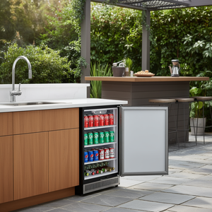 Enfriador de Bebidas Vevor de 24 Pulgadas para Debajo del Mostrador, Capacidad para 175 Latas, Refrigerador de Cerveza Independiente para Interiores y Exteriores - Product Image 2