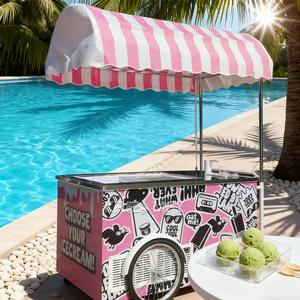 Chariot à glaces mobile entièrement équipé de haute qualité pour la vente de gelato - Product Image 4