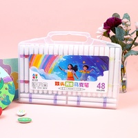 Kit de peinture pour enfants entièrement personnalisé, 48 couleurs, marqueurs acryliques double embout, marqueurs permanents, stylos de couleur