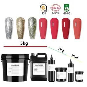 Fábrica de uñas de etiqueta privada Materia prima Uv Gel 1kg Kliogram Bulk Candy Nail Gel Polish Promocional Oem Precio bajo Base Gel Nail