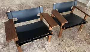 Sillón Reclinable de Diseño Escandinavo con Estructura de Madera Eterna y Tapicería de Cuero Sintético para Apartamento, Hotel, Hogar, Bar, Sala de Estar, Comedor, Dormitorio - Product Image 2