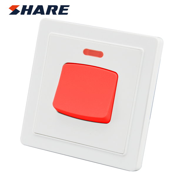 SHARE Factory Good Quality Big Current DP Switch 20 Amp Push Button Single Pole PC Copper Contacts for AC/Heater White Color