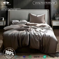 Ensemble de draps de lit en Tencel Lyocell 100% OEKO-TEX, housse de couette, ensemble de literie, ensemble de draps de lit king size