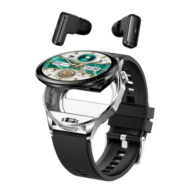 2025 Fashion T98 Sport Smartwatch 1.43 Inch IPS Display TWS Earbuds Wireless Headphones Compass IP68 Waterproof Music Player