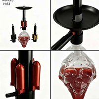 Chicha unique en silicone transparent en forme de crâne avec design durable et écologique pour bar et soirées shisha