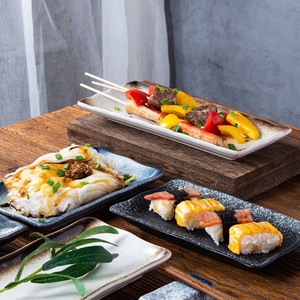 Logotipo personalizado 13 pulgadas lujo boda rectángulo porcelana vajilla bandeja para servir comida plato de gres japonés plato de cerámica <span class=keywords><strong>sushi</strong></span> - Product Image 5