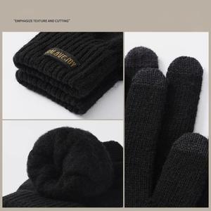 Gants de course personnalisés pour hommes KAIXI, légers, en <span class=keywords><strong>laine</strong></span> mérinos, écran tactile, détection des aiguilles, longueur du poignet, quatre saisons - Product Image 4