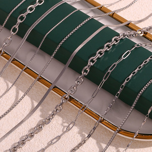 Di alta qualità senza appannamento in acciaio inox <span class=keywords><strong>S</strong></span> catena lama catena Clip di carta scatola collana per la creazione di gioielli - Product Image 1