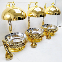 Plat à chafing de luxe en acier inoxydable suspendu pour mariages et réceptions, chauffe-plats de buffet 8L à gaz pour la restauration et les traiteurs