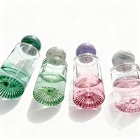Bouteille vide de parfum de luxe en verre bleu rose clair personnalisé de 30ml 50ml 100ml