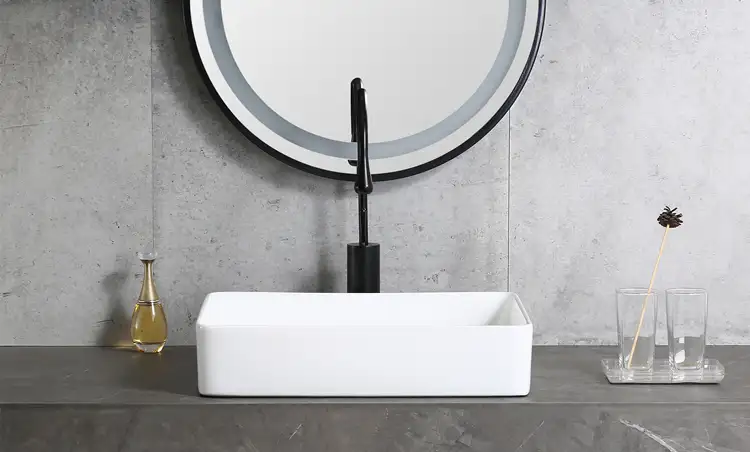 Wash Basin HY8075 Counter Top Ceramic Wash Basin For Bathroom