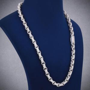 Collar de Cadena Miami de Plata de Ley 925 Hecho a Mano con Eslabones Cúbicos de Lujo para Hombre, Diamante Cultivado en Laboratorio VVS, Regalo de Boda, Fiesta - Product Image 1