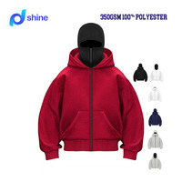 Sweat à capuche unisexe personnalisé en polyester 100% 350 g/m², lourd, ample, double fermeture éclair, décontracté, streetwear, automne