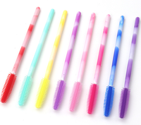 Baguette de mascara en silicone jetable Spoolies à cils souples Poignée colorée Extension de cils Outils de nettoyage