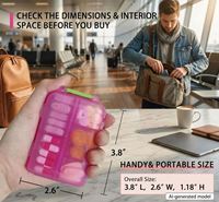 Label Obat Mini Plastik untuk Organizer Pil, Manajemen Obat yang Efisien, Kotak Penyimpanan Perjalanan 7 Hari, Warna Pink, 161 Label