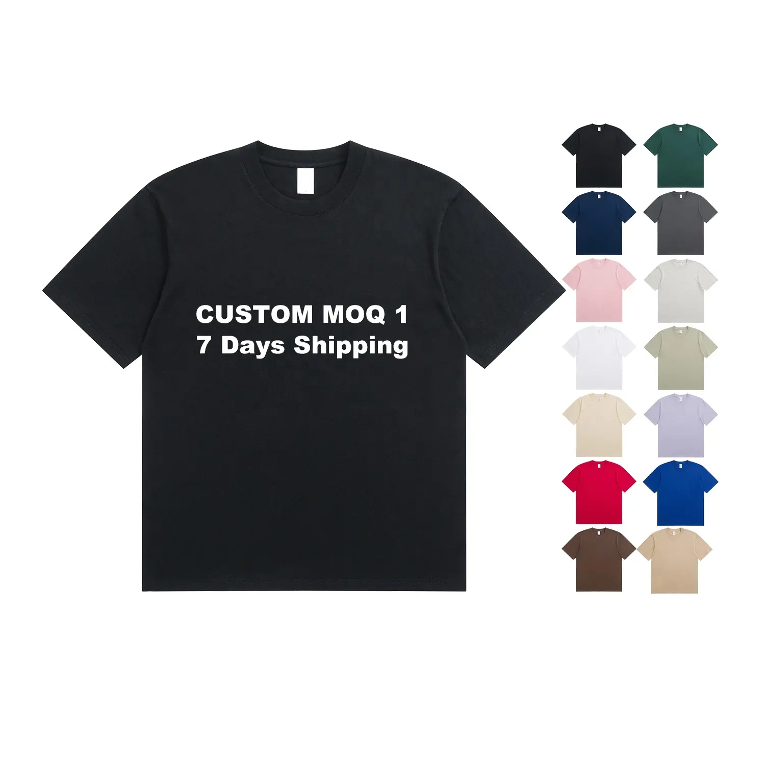 high quality 100 cotton plus size t-shirt customize digital printing logo 230gsm men plain o-neck tshirt custom t shirt