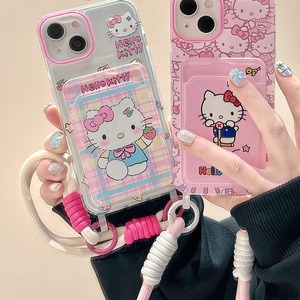 Ốp điện thoại iPhone 13, 14, 15 họa tiết <span class=keywords><strong>Hello</strong></span> <span class=keywords><strong>Kitty</strong></span> dễ thương, họa tiết ca rô hồng ngọt ngào phong cách Nhật Bản và Hàn Quốc - Product Image 2