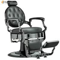 Chaise de barbier Yoocell, nouvelle base en acier inoxydable, style gris, chaise de salon