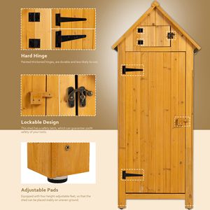 Abri de jardin Db Garden 30,3L x 21,3W x 70,5H en bois naturel, armoire à outils extérieure facilement assemblable pour mobilier de jardin - Product Image 6
