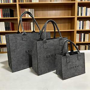 Sacs fourre-tout promotionnels en feutre pour femmes avec logo imprimé personnalisé et motif lettres – Sac à main personnalisé pour la publicité - Product Image 5