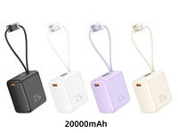 Produits Phares 2026 Mini Power Bank 22,5W à Charge Super Rapide 10000mAh 20000mAh avec Câble Intégré