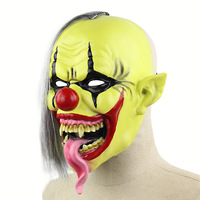 Masque intégral en latex Nicro, écologique, avec logo personnalisé, réaliste, jaune, à longue langue, masque étrange, cerveau éclatement, effrayant, horreur, répulsif