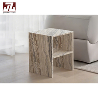 Table basse en marbre exquise avec meubles de salon veinés durables pour la décoration d'appartement de maison ou d'hôtel de villa