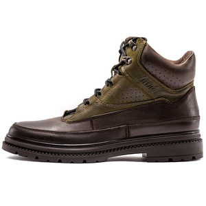 Retro <strong>Work</strong> <strong>Boots</strong> Men's First Layer Cowhide Round Head Winter Mid-calf Anti-slip Wear-resistant Outdoor Rubber Outsole - Product Image 2