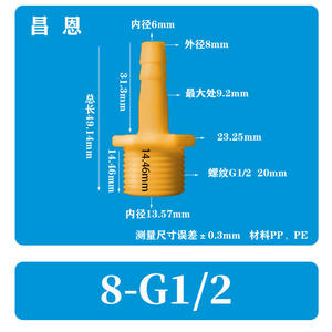 Conectores Neumáticos Blancos Resistentes a Altas Temperaturas, a la Corrosión y al Ozono, de 4 Puntos/6 Puntos, Rosca Macho, Rectos - Product Image 1