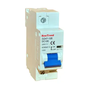 DZ47-125Z Dc Mcb Solar Pv Breaker 80A 100A 125A Amp 1P 2P 3P 4P 48VDC 60VDC 250VDC 500VDC 750VDC 1000VDC Pv Circuit Breaker