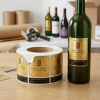 Étiquettes autocollantes personnalisées en vinyle écologique imperméable pour bouteilles de vin et de boissons
