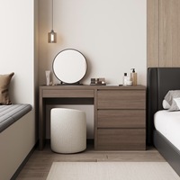 Coiffeuse moderne personnalisée avec miroir, commode en bois à tiroirs et petit meuble de rangement pour chambre à coucher, hôtel et salon
