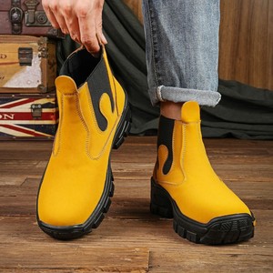 Wholesale Quality <strong>Men's</strong> Outdoor Chelsea <strong>Boots</strong> Slip on Durable PU Leather Mid-calf Western Outdoor Mens Dr <strong>Marten</strong> Style Shoes - Product Image 4