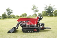 Farm Power Barrow Mini Track Crawler Dumper Capacité de charge 800kg Essence Mini Dumper avec pelle avant Crawler Mini Dumper