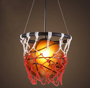 Nouveau design moderne lampe suspendue de basket-ball LED lampe pour enfants lampe en bois enfant personnalisé magasin de vêtements sur le thème du sport de gymnase - Product Image 1