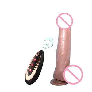 Énormes godes en silicone double couche télescopiques sans fil super réalistes Énorme gode insert vagin Sex toy pour femmes et hommes