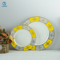 Set Perlengkapan Makan Porselen dan Mangkuk TQ Manufacturers, Set Peralatan Makan Keramik Kreatif Baru, Piring Sajian untuk Hotel