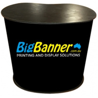 Comptoir d'exposition portable pliable en aluminium et polyester, imprimé sur mesure, pour salon professionnel et promotion