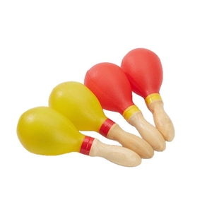 Maracas colorées en gros avec manche en bois, instrument de percussion pour fêtes et spectacles de groupe - Product Image 1