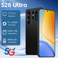 S26 Ultra 5G Smartphone Android 15 7,3 Zoll 16GB RAM 1TB ROM 108MP Kamera Akku 120Hz LCD Entsperrt