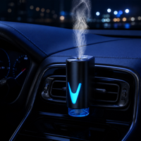 Diffuseur d'arômes pour voiture, diffuseur d'huiles essentielles avec lumière LED, clip de ventilation, mini purificateur d'air, humidificateur pour voiture