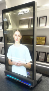 Pantalla publicitaria de tótem de TV de señalización 4K de 77 pulgadas, pantalla <span class=keywords><strong>Oled</strong></span> transparente - Product Image 4