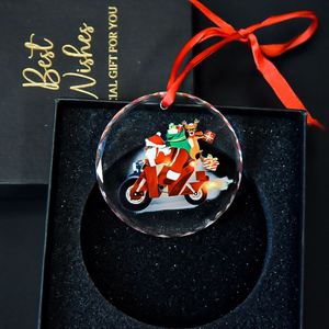 Luxury Handcrafted <b>Crystal</b> Christmas <b>Ornament</b> with Custom Laser Printed Text and Shiny Polished Finish - Product Image 5