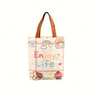 Sac fourre-tout en toile personnalisé de grande taille avec poche et fermeture éclair, logo imprimé sur mesure et design personnalisé pour utilisation en supermarché - Product Image 1