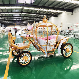 Chariot à chevaux pour enfants 4 places, modèle citrouille, style Victoria, pour balades en parc et visites touristiques - Product Image 2