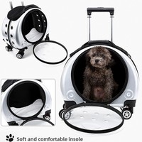 Maleta de Transporte para Mascotas (Perros y Gatos) con Diseño Geométrico Esférico, Transparente, Portátil, de Gran Capacidad (Más de 7 kg), Material PP, Apta para Viajes en Avión