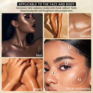 Gouttes bronzantes paillettes maquillage lueur vente en gros en vrac végétalien corps liquide bronzant HIHighlight Contour crème - Product Image 3