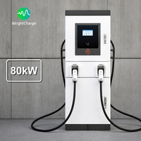 Borne de Recharge Commerciale pour Véhicules Électriques 43kW-100kW CCS2 GBT OCPP IP55 Étanche Protection Intelligente Contre la Foudre Gestion de Flotte WrightCharge